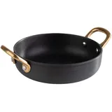 APS Serviertöpfchen, Aluminium, Griffe aus Messing, Ø 13,5 cm, 0,3 Liter, schwarz