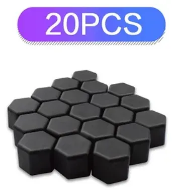 Radschraubenkappen, schwarz, 19 mm, 20 Stück