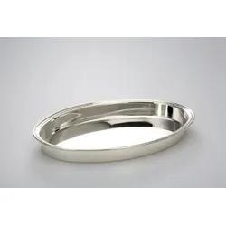 Galerie-Tablett oval glatt poliert 36,5 x 26,0 cm versilbert Anlaufgeschützt