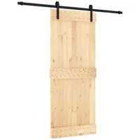 vidaXL Schiebetür rechts 85 x 210 cm Natürlich/Schwarz