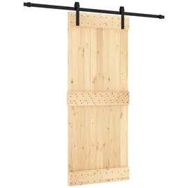 vidaXL Schiebetür rechts 85 x 210 cm Natürlich/Schwarz