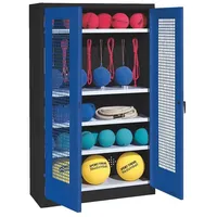 C+P Sportgeräteschrank mit Lochblech-Flügeltüren (Typ 2), HxBxT 195x120x50 cm,