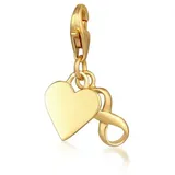 Nenalina Charm 925 Sterling Silber Herz, Infinity in Gold | Gr.: onesize