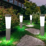 GLOBO Solarlampen Garten Steinoptik Wegbeleuchtung Außen Solar Solarleuchten Set für Außen, mit Erdspieß, 1x LED Akku kaltweiß, H 45,6 cm, 4er Set