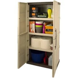Art Plast Kunststoffschrank Steel 70 x 165 x 39,5 cm Beige/Mokka_braun