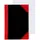 Bantex Notizbuch Chinakladde DIN A7 kariert, schwarz/rot Hardcover 192 Seiten, 1 St.