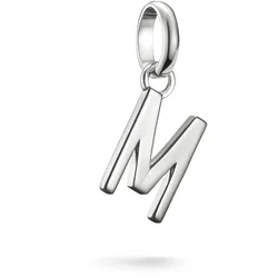 Charm Buchstabe THOMAS SABO "Charm Alphabet/Buchstabe - Connect", silber (silberfarben), Charms, Damen, M, Silber 925, recycelt