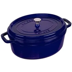 Staub La Cocotte 31cm oval dunkelblau, Gusseisen