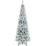 Homcom Künstlicher Weihnachtsbaum 180 cm Kunst Tannenbaum mit Kunstschnee, Standfuß, 523 Astspitzen für festliche Dekoration Aosom.de