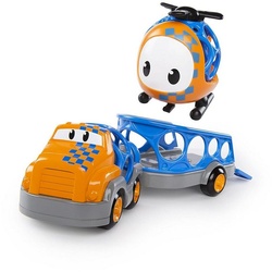 OBALL Spielzeug-Auto Oball, Go Grippers, Auto Truck, Anhänger und Helicopter Set, (Spar-Set) blau