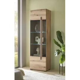 INOSIGN »Cantara, Vitrinenschrank in Eiche Evoke oder weiß, Standvitrine« schwarzer Stangengriff, ausreichend Stauraum, vielseitig einsetzbar