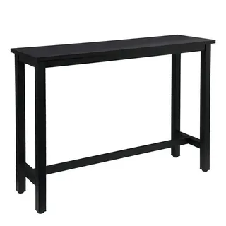 Woltu 1x Bartisch Bistrotisch Stehtisch Esstisch, Metallgestell, Tischplatte aus MDF, Schwarz,