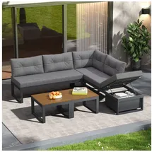 Okwish Gartenmöbelset 7-tlg. Grau