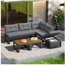 Okwish Gartenmöbelset 7-tlg. Grau