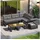 Okwish Gartenmöbelset 7-tlg. Grau