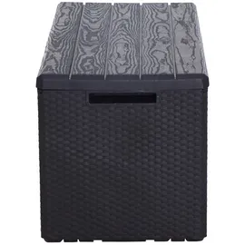 AMBIA GARDEN Kissenbox, Anthrazit, Kunststoff, 1 Fächer, 55x56x124 cm, Rollen, Deckel aufklappbar, wetterbeständig, geeignet zum Sitzen, Aufbewahrung & Schutzhüllen, Gartenboxen