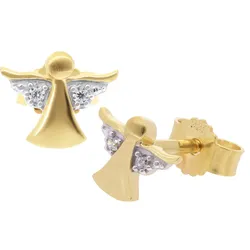 trendor 68210 Kinder-Ohrringe Engel Gold 333/8K