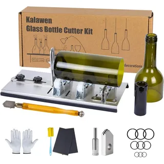 Kalawen Flaschenschneider 5 Verstellbares Rad Glasschneider für Flaschen Set Edelstahl Bottle Cutter DIY-Werkzeug zum Schneiden von runden Flaschen und Flaschenhals