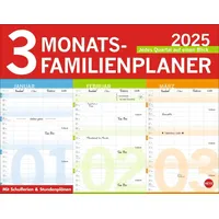 Heye / heye kalender 3-Monats-Familienplaner 2025