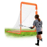 Vevor Lacrosse-Tor, 4' x 4' kleines Kinder-Lacrosse-Netz, faltbares tragbares Lacrosse-Tor mit Tragetasche, Eisenrahmen-Hinterhof-Trainingsausrüstung, schneller und einfacher Aufbau, perfekt für Jugen