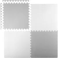 Ricokids Krabbelmatte Baby Puzzlematte Spielmatte Schaumstoffmatte rutschfest für Kinder 4 Teile 120 x 120 x 1 cm Grau Weiß