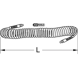 KS Tools PU-Druckluft-Spiralschlauch Ø 10mm