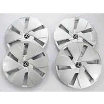 Volkswagen 10A071458WZF Radkappen (4 Stück) Radzierblende Stahlfelgen 18 Zoll Radblenden, Silber