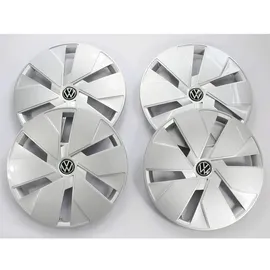 Volkswagen 10A071458WZF Radkappen (4 Stück) Radzierblende Stahlfelgen 18 Zoll Radblenden, Silber