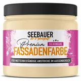 SEEBAUER diy Silikonharz-Fassadenfarbe Beige 300ML für Außen (No. 404 Banana Split) Selbstreinigende Fassadenfarbe mit Lotuseffekt - Geeignet für Putz, Mauerwerk und Beton