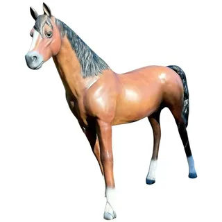 DEKO VERTRIEB BAYERN Gartenfigur XXL Premium Pferd lebensgross Gartendeko ca. 220 cm Deko Figur braun