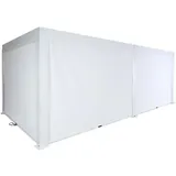 Mendler Pergola MCW-L46 mit Seitenwand Weiß 11 cm Alu-Gestell 3 x 6 m