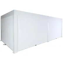 Mendler Pergola MCW-L46 mit Seitenwand Weiß 11 cm Alu-Gestell 3 x 6 m