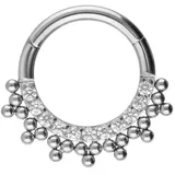 Titan Segmentring Clicker EINGEFASSTE KRISTALLE + KUGELN