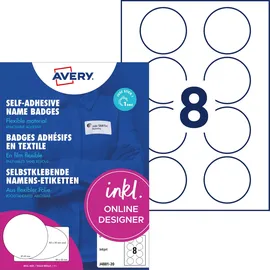 Avery Zweckform Namensetiketten J4881-20 Weiß 65,0 x 65,0 mm 20 Blatt