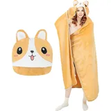 MSISILY Tragbare Decke, Flauschig Kuscheldecke mit Ärmeln, Hunde Sherpa TV-Decke Geschenk für Frauen Kinder, Sofadecke Fleecedecke Wohndecke Winterdecke...
