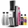Sodastream Crystal 3.0 schwarz + 3 Glaskaraffen + Zylinder + 2 Sirups