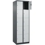 C+P Schließfachschrank Stahl 1850x600x500mm grau 2 Abteile