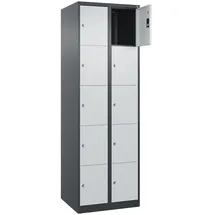 C+P Schließfachschrank Stahl 1850x600x500mm grau 2 Abteile