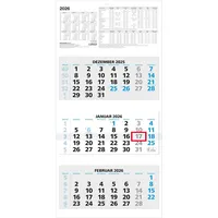 Zettler Dreimonatskalender 953 33,5x71cm blau 2026