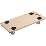 Metafranc Transportroller 590 x 290 mm - 200 kg Tragkraft - Sperrholz - PU-Räder / Möbelroller / Transporthilfe für Umzug / Rollwagen für Möbel-Transport / Kistenroller aus Holz / 822100 Holzfarbe
