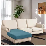 Rosnek Sofahusse Sofa Sitzbezug,Samt Sitzkissenbezug, Stretch,Schonbezug, Stretch Elastic Chaise Loung Sofahusse blau