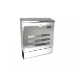 Airbrush-City Briefkasten aus Edelstahl mit 3 langen Sichtfenstern und Zeitungsrolle Modell 918 *** Aktions Artikel
