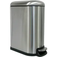 B&S Mülleimer 40 Liter Metall Edelstahl matt mit Absenkautomatik