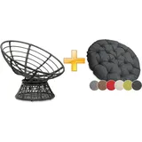 sunnypillow Papasansessel Loungesessel anthrazit