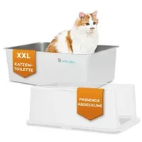 Lucky-Kitty Katzentoilette XXL Weiß