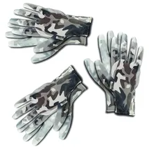 KIXX Handschuhe für die Gartenarbeit, Camouflage-Weiß, 3er Set - Größe 10