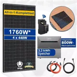 Solarhook 1760W Komplettset PV Solaranlage All-In-One 8m2 inkl. 3,2 kWh Anker SOLIX Solarbank E1600 PRO mit Smarter Zähler und Ziegeldach