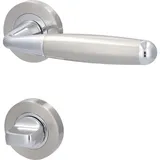 Alpertec WC-Rosettengarnitur Solid 8 Edelstahl Silber