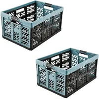KEEEPER 2x Stabile Profi-Klappboxen mit Soft-Touch Griffen, 45 l,