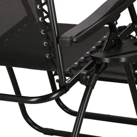SPRINGOS Sonnenliege Liegestuhl 110 x 80 x 67 cm Schwarz